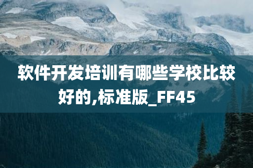 软件开发培训有哪些学校比较好的,标准版_FF45