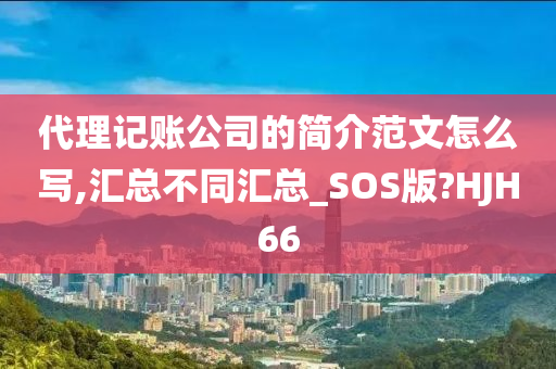 代理记账公司的简介范文怎么写,汇总不同汇总_SOS版?HJH66