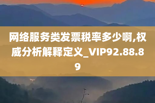 网络服务类发票税率多少啊,权威分析解释定义_VIP92.88.89