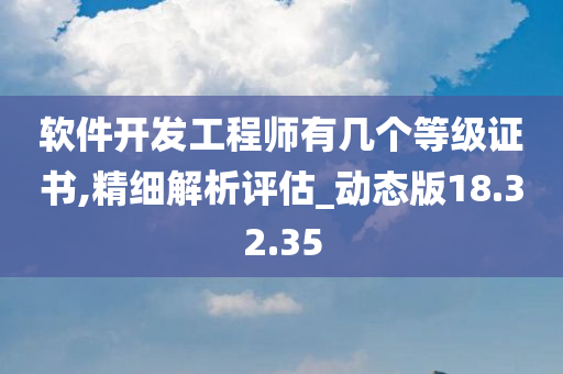 软件开发工程师有几个等级证书,精细解析评估_动态版18.32.35