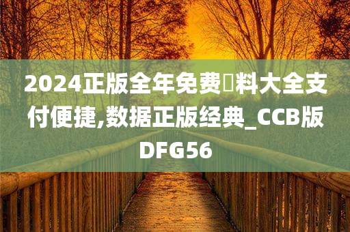 2024正版全年免费資料大全支付便捷,数据正版经典_CCB版DFG56