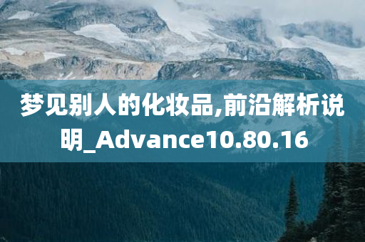 梦见别人的化妆品,前沿解析说明_Advance10.80.16