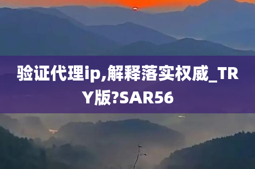 验证代理ip,解释落实权威_TRY版?SAR56