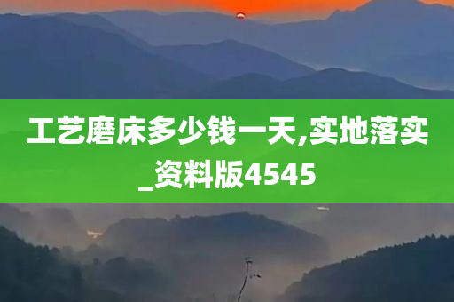 工艺磨床多少钱一天,实地落实_资料版4545