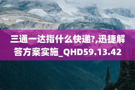 三通一达指什么快递?,迅捷解答方案实施_QHD59.13.42