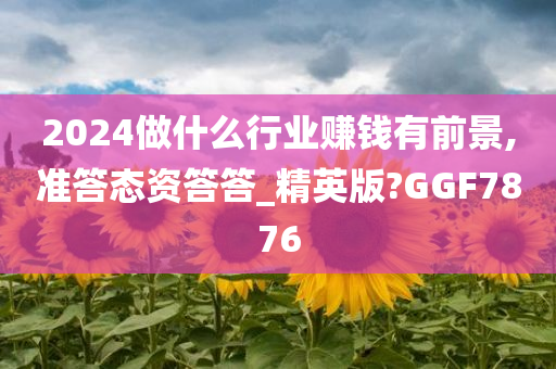 2024做什么行业赚钱有前景,准答态资答答_精英版?GGF7876