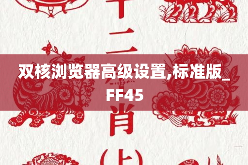 双核浏览器高级设置,标准版_FF45