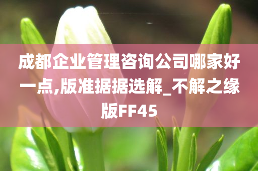 成都企业管理咨询公司哪家好一点,版准据据选解_不解之缘版FF45