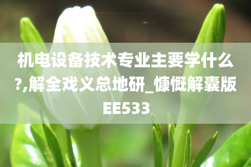 机电设备技术专业主要学什么?,解全戏义总地研_慷慨解囊版EE533