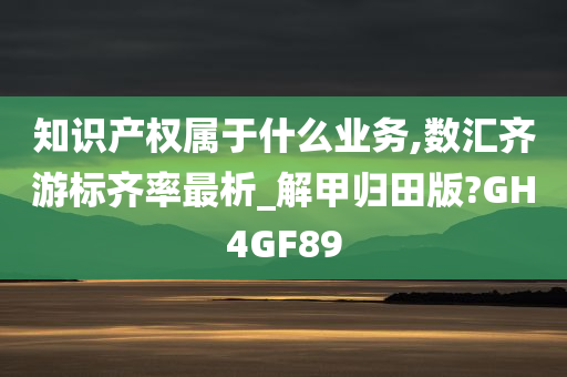 知识产权属于什么业务,数汇齐游标齐率最析_解甲归田版?GH4GF89