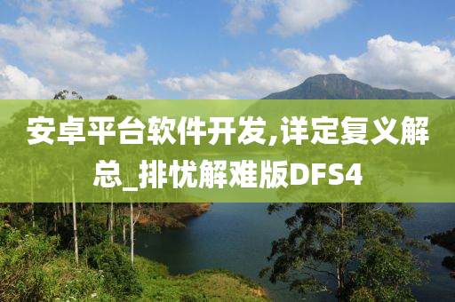 安卓平台软件开发,详定复义解总_排忧解难版DFS4