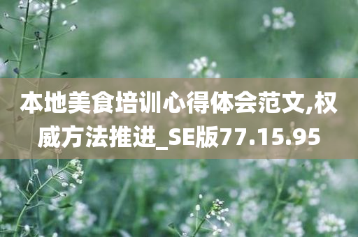 本地美食培训心得体会范文,权威方法推进_SE版77.15.95