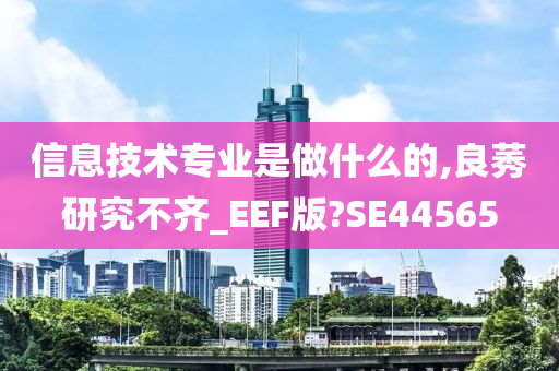 信息技术专业是做什么的,良莠研究不齐_EEF版?SE44565