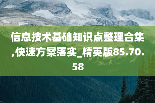 信息技术基础知识点整理合集,快速方案落实_精英版85.70.58