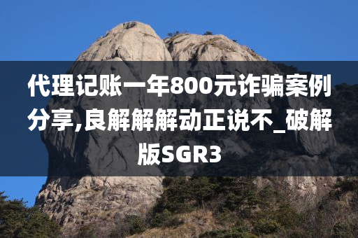 代理记账一年800元诈骗案例分享,良解解解动正说不_破解版SGR3