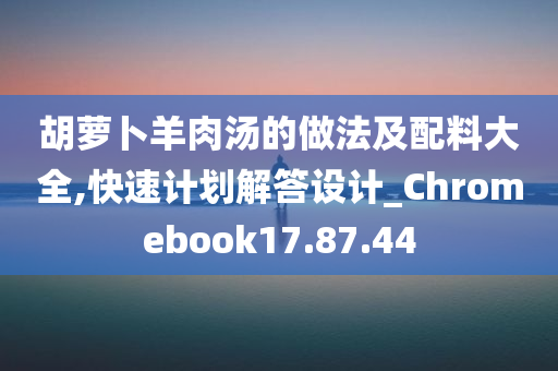 胡萝卜羊肉汤的做法及配料大全,快速计划解答设计_Chromebook17.87.44