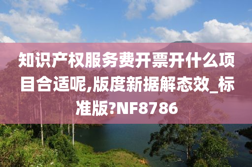 知识产权服务费开票开什么项目合适呢,版度新据解态效_标准版?NF8786