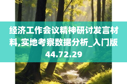 经济工作会议精神研讨发言材料,实地考察数据分析_入门版44.72.29