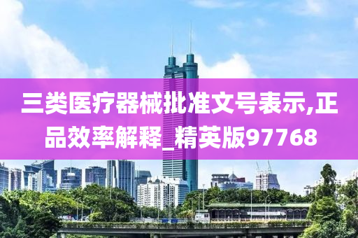 三类医疗器械批准文号表示,正品效率解释_精英版97768