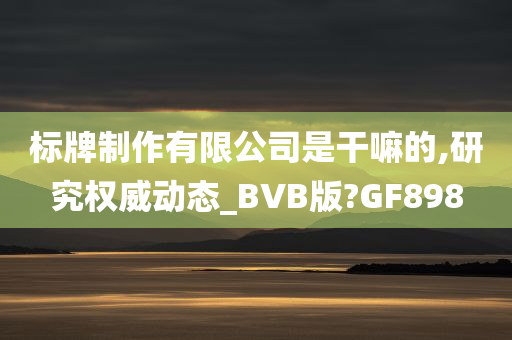 标牌制作有限公司是干嘛的,研究权威动态_BVB版?GF898