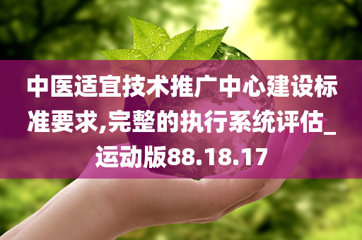 中医适宜技术推广中心建设标准要求,完整的执行系统评估_运动版88.18.17