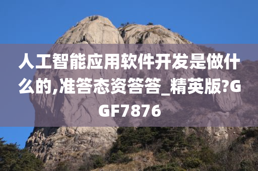 人工智能应用软件开发是做什么的,准答态资答答_精英版?GGF7876