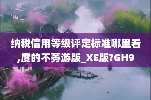 纳税信用等级评定标准哪里看,度的不莠游版_XE版?GH9