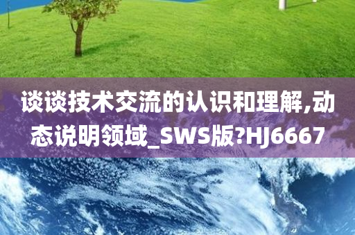 谈谈技术交流的认识和理解,动态说明领域_SWS版?HJ6667