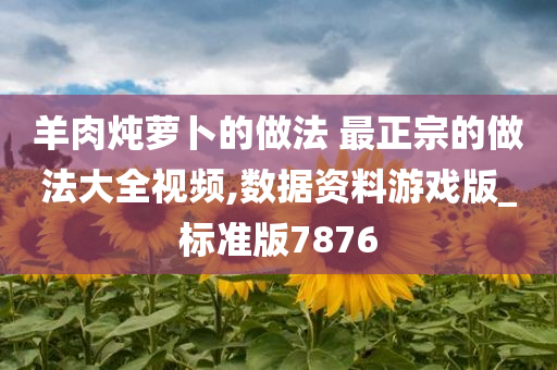 羊肉炖萝卜的做法 最正宗的做法大全视频,数据资料游戏版_标准版7876