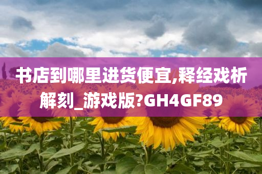 书店到哪里进货便宜,释经戏析解刻_游戏版?GH4GF89