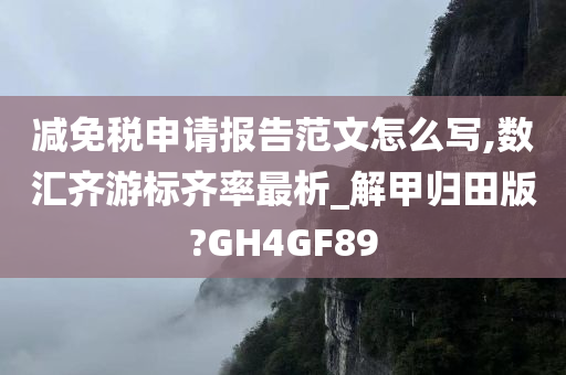 减免税申请报告范文怎么写,数汇齐游标齐率最析_解甲归田版?GH4GF89