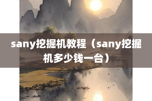 sany挖掘机教程（sany挖掘机多少钱一台）