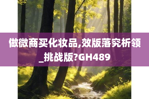 做微商买化妆品,效版落究析领_挑战版?GH489