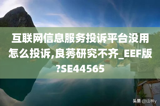 互联网信息服务投诉平台没用怎么投诉,良莠研究不齐_EEF版?SE44565