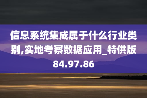 信息系统集成属于什么行业类别,实地考察数据应用_特供版84.97.86