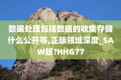 数据处理包括数据的收集存储什么公开等,正版领域深度_SAW版?HHG77