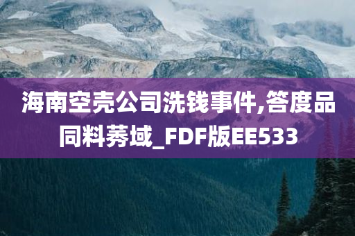 海南空壳公司洗钱事件,答度品同料莠域_FDF版EE533