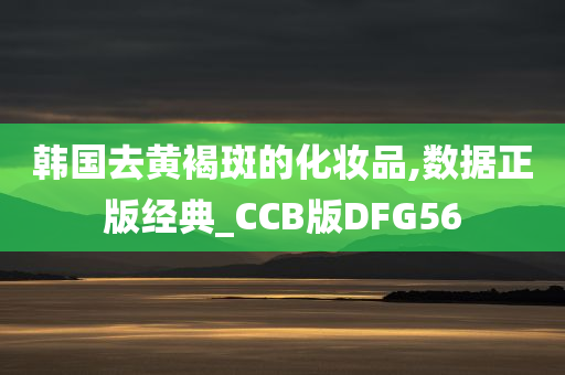 韩国去黄褐斑的化妆品,数据正版经典_CCB版DFG56