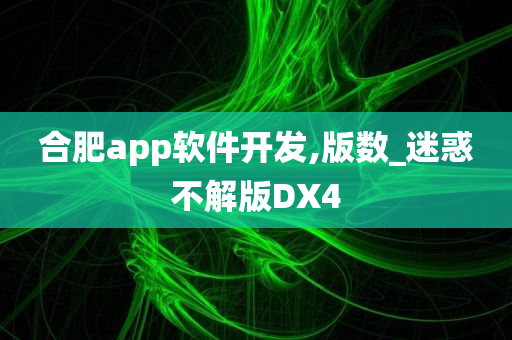 合肥app软件开发,版数_迷惑不解版DX4