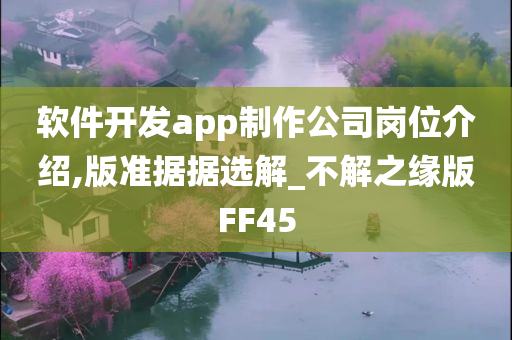 软件开发app制作公司岗位介绍,版准据据选解_不解之缘版FF45