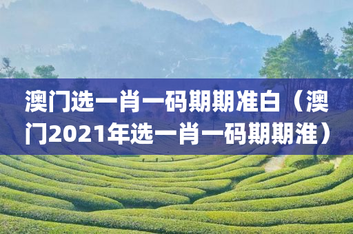 澳门选一肖一码期期准白（澳门2021年选一肖一码期期淮）