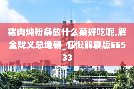 猪肉炖粉条放什么菜好吃呢,解全戏义总地研_慷慨解囊版EE533