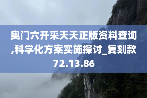 奥门六开采天天正版资料查询,科学化方案实施探讨_复刻款72.13.86