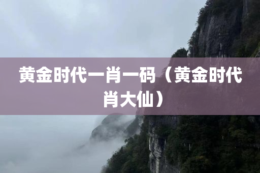 黄金时代一肖一码（黄金时代 肖大仙）