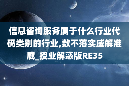 信息咨询服务属于什么行业代码类别的行业,数不落实威解准威_授业解惑版RE35