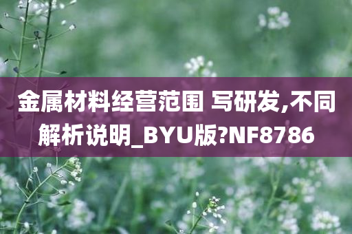 金属材料经营范围 写研发,不同解析说明_BYU版?NF8786