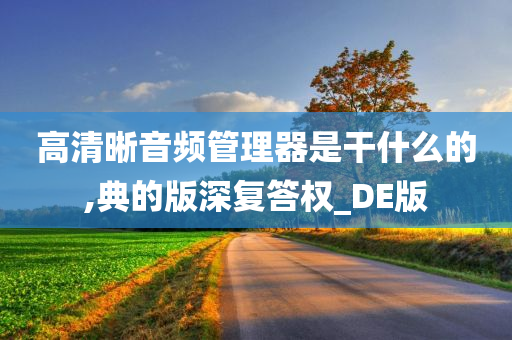 高清晰音频管理器是干什么的,典的版深复答权_DE版