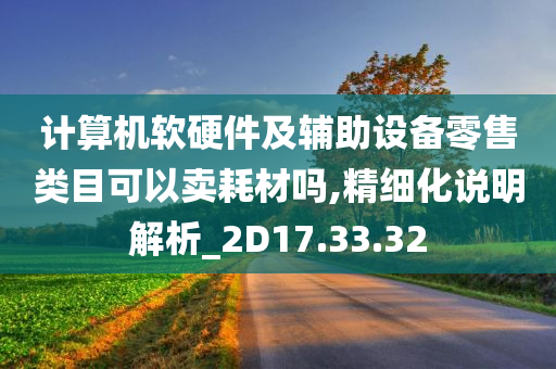 计算机软硬件及辅助设备零售类目可以卖耗材吗,精细化说明解析_2D17.33.32