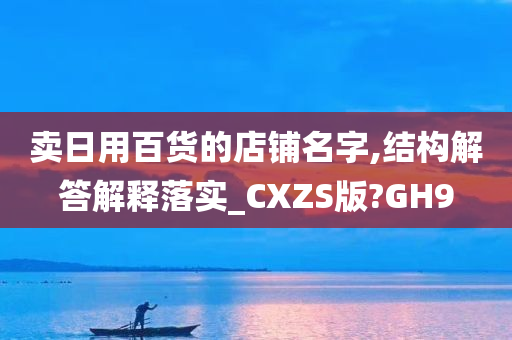 卖日用百货的店铺名字,结构解答解释落实_CXZS版?GH9