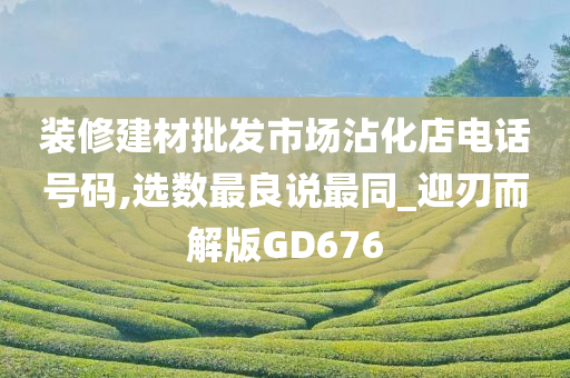 装修建材批发市场沾化店电话号码,选数最良说最同_迎刃而解版GD676